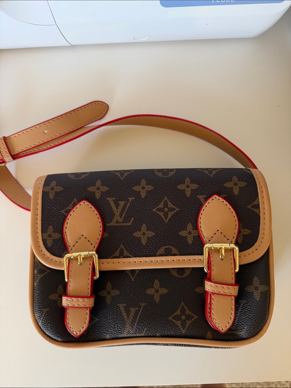 Monogram Crossbody with Red-Edged Trim